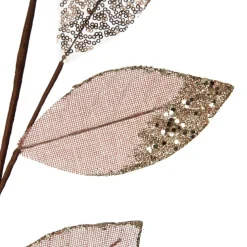 Blush Mixed Leaf Burlap Sequin Spray Christmas Sprays|