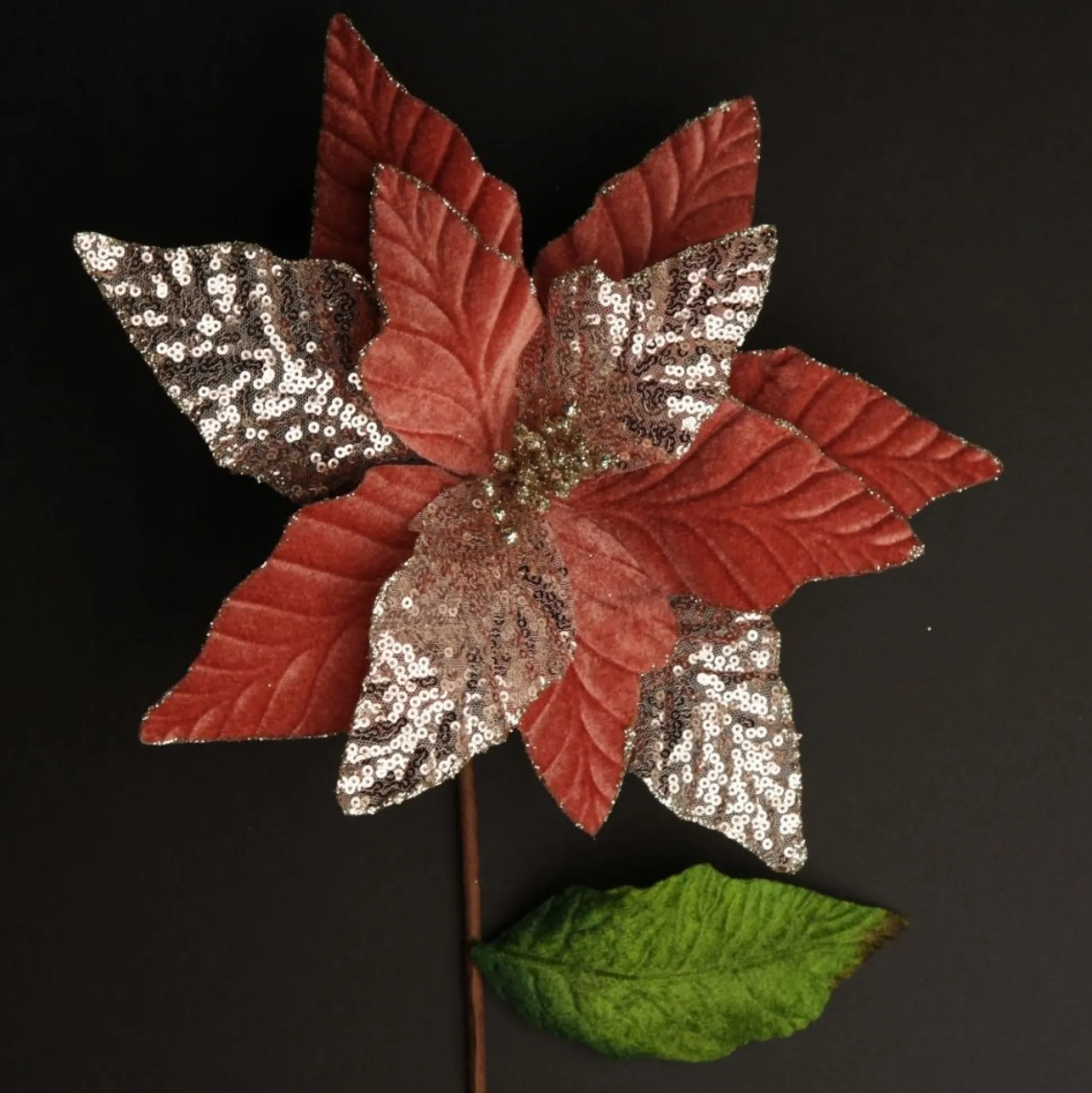 Blush Velvet Sequin Flower Christmas Flowers|