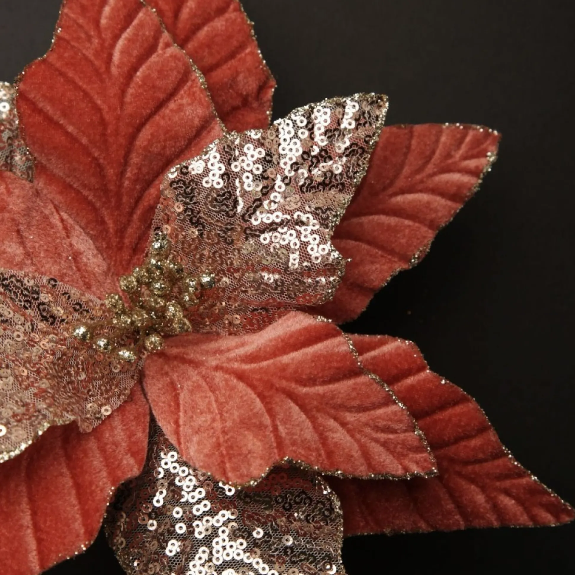 Blush Velvet Sequin Flower Christmas Flowers|