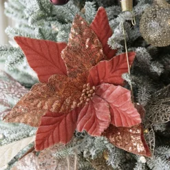 Blush Velvet Sequin Flower Christmas Flowers|