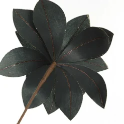 Bottle Green Velvet Flower Stem with Gold Glitter Trim Christmas Flowers|