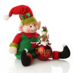 Boy Elf Shelf Sitter and Personalised Bauble Pack Bauble Value Packs|