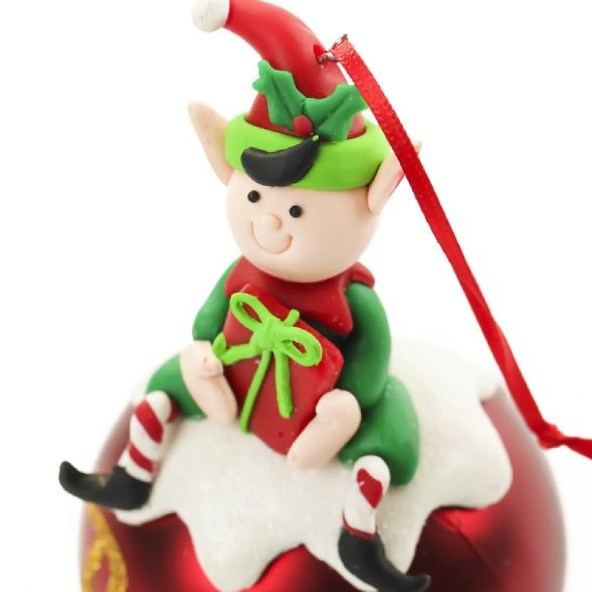 Boy Elf Shelf Sitter and Personalised Bauble Pack Bauble Value Packs|