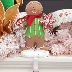 Boy Gingerbread Christmas Stocking Hanger Stocking Hangers|