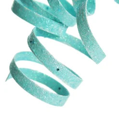 Bright Blue Glitter Curly Ribbon Christmas Pick Christmas Tree Picks|