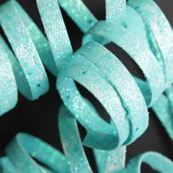 Bright Blue Glitter Curly Ribbon Christmas Pick Christmas Tree Picks|