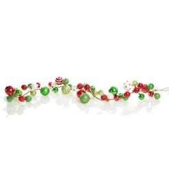 Bright Fun Red Green and White Bauble Christmas Garland Tree Garlands|