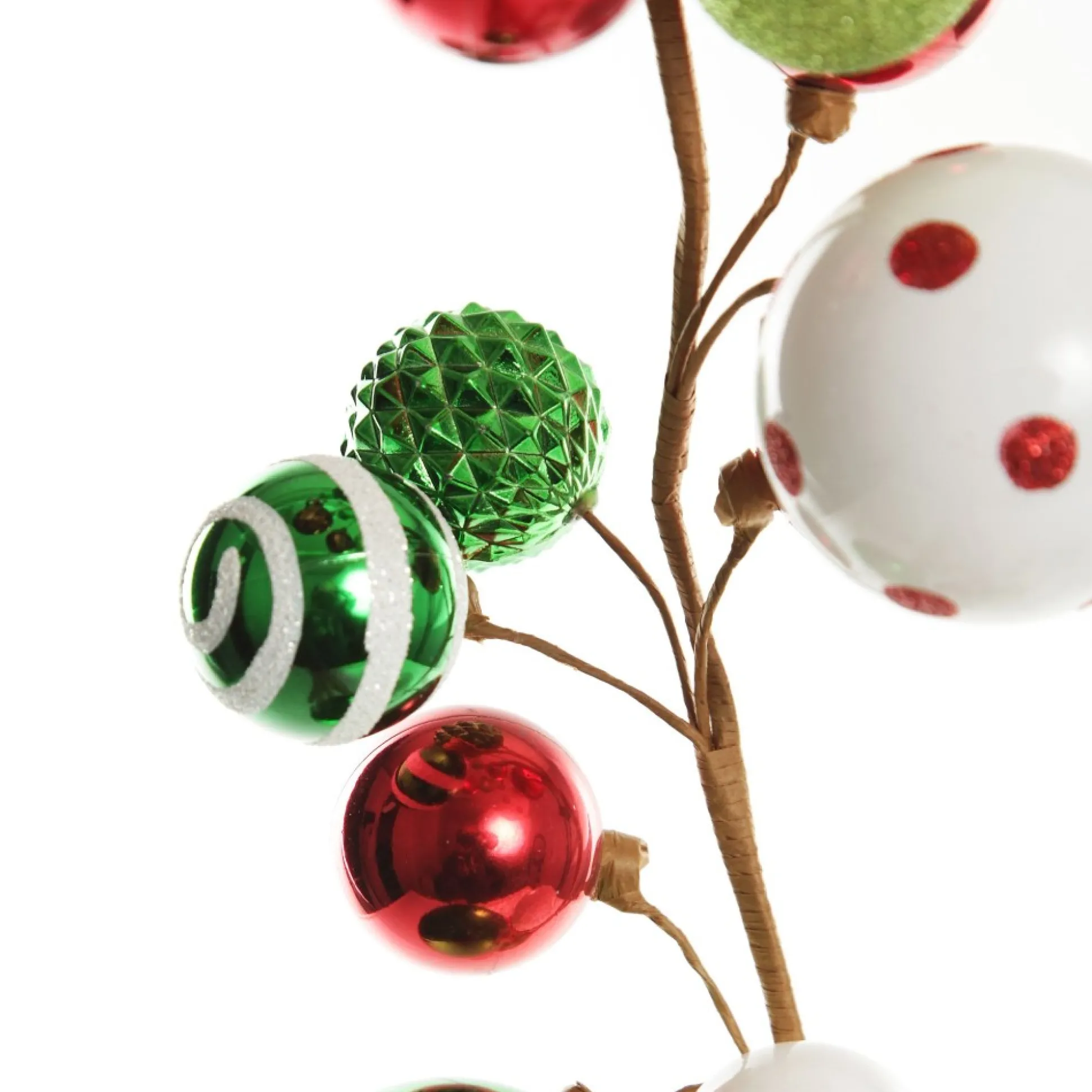 Bright Fun Red Green and White Bauble Christmas Garland Tree Garlands|