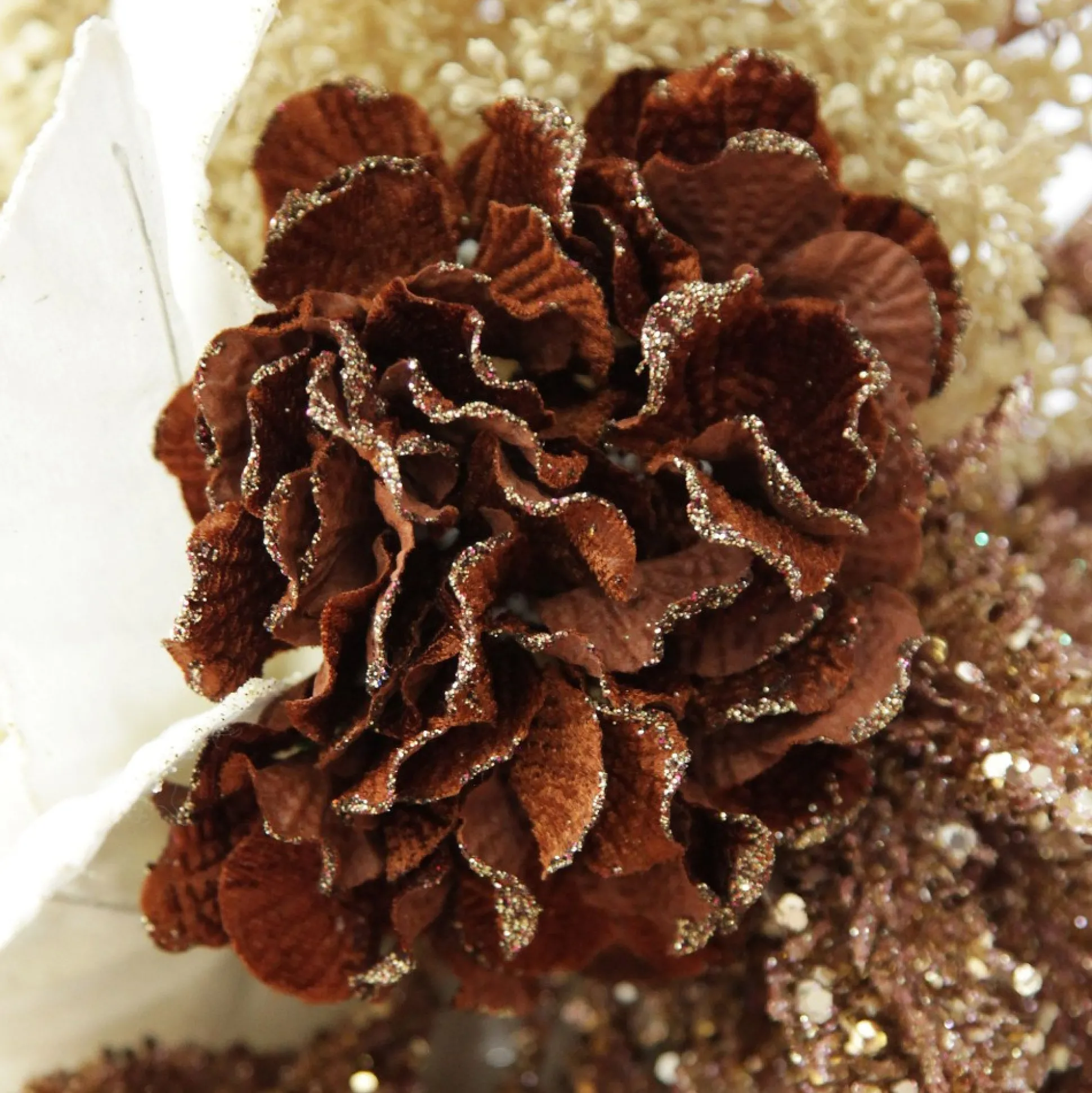 Brown Hydrangea Flower Stem Christmas Flowers|