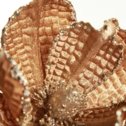 Brown Velvet Magnolia Flower Clip Christmas Flowers|