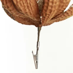 Brown Velvet Magnolia Flower Clip Christmas Flowers|