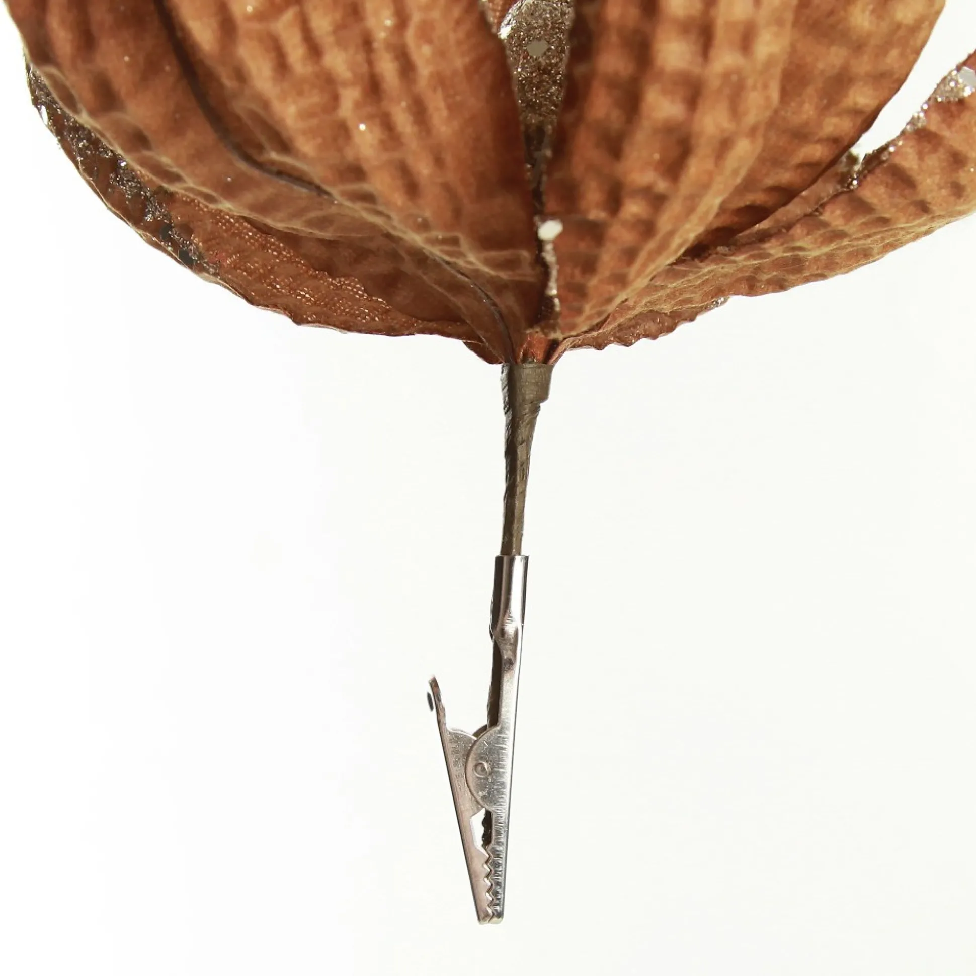 Brown Velvet Magnolia Flower Clip Christmas Flowers|