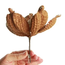 Brown Velvet Magnolia Flower Clip Christmas Flowers|