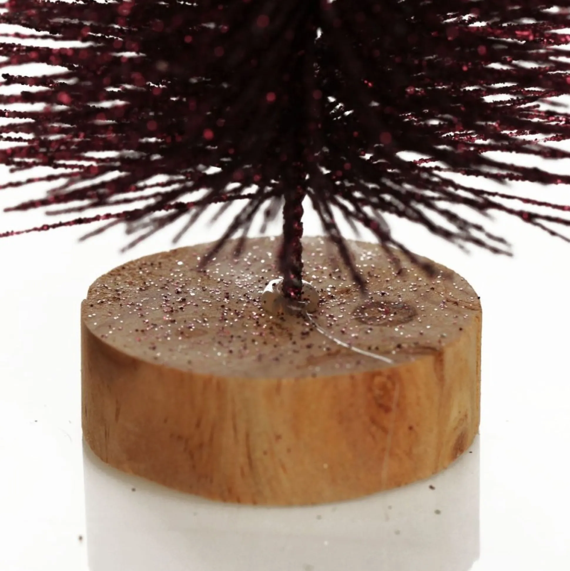 Burgundy Bottle Brush Tree - Small Set of 2 Table Top Christmas Trees|