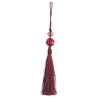 Burgundy Tassel with Bead Christmas Tree Decorations|