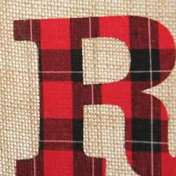 Burlap Bunting with Red and Black Plaid Merry Christmas Wall Hangings And Signs|