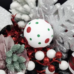 Candy Cane Dots and Stripes Christmas Baubles - Set of 6 Christmas Bauble Sets|