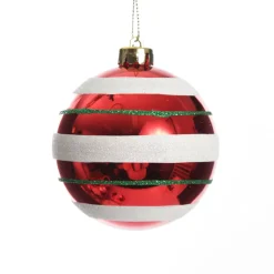 Candy Cane Dots and Stripes Christmas Baubles - Set of 6 Christmas Bauble Sets|