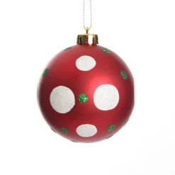 Candy Cane Dots and Stripes Christmas Baubles - Set of 6 Christmas Bauble Sets|