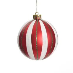 Candy Cane Dots and Stripes Christmas Baubles - Set of 6 Christmas Bauble Sets|