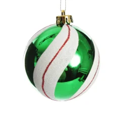 Candy Cane Dots and Stripes Christmas Baubles - Set of 6 Christmas Bauble Sets|