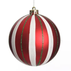 Candy Cane Dots and Stripes Christmas Baubles - Set of 4 Christmas Bauble Sets|