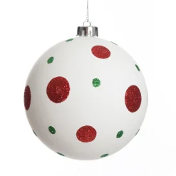 Candy Cane Dots and Stripes Christmas Baubles - Set of 4 Christmas Bauble Sets|