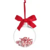 Candy Cane Filled Clear Shatterproof Bauble Decorative Christmas Baubles|