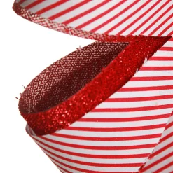 Candy Cane Stripe Christmas Bow with Glitter Edge Christmas Bells And Bows|