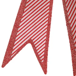 Candy Cane Stripe Christmas Bow with Glitter Edge Christmas Bells And Bows|