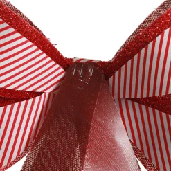 Candy Cane Stripe Christmas Bow with Glitter Edge Christmas Bells And Bows|