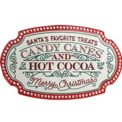 Candy Canes and Hot Cocoa Retro Metal Christmas Sign Wall Hangings And Signs|