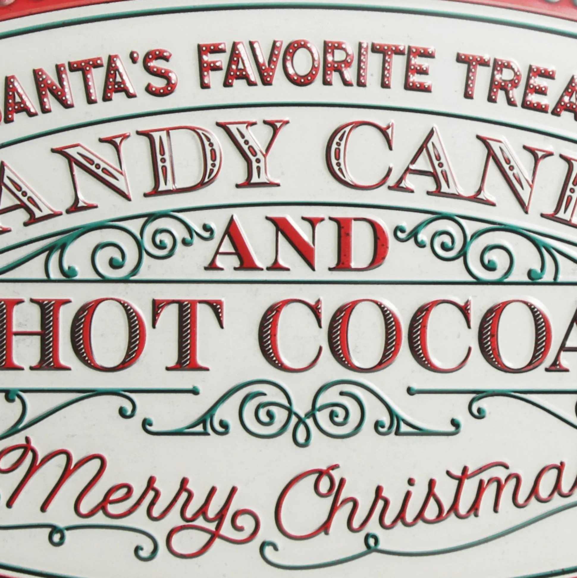 Candy Canes and Hot Cocoa Retro Metal Christmas Sign Wall Hangings And Signs|