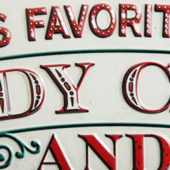 Candy Canes and Hot Cocoa Retro Metal Christmas Sign Wall Hangings And Signs|