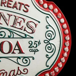 Candy Canes and Hot Cocoa Retro Metal Christmas Sign Wall Hangings And Signs|
