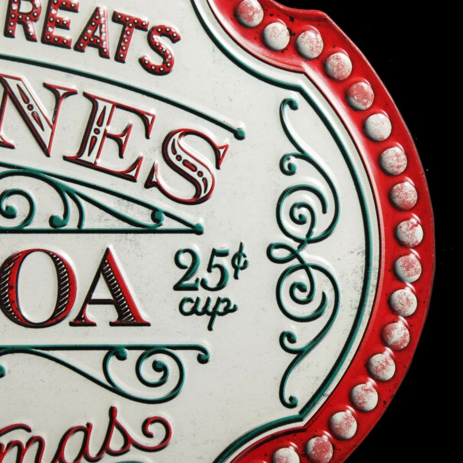 Candy Canes and Hot Cocoa Retro Metal Christmas Sign Wall Hangings And Signs|
