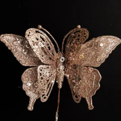 Champagne Glitter and Sequin Butterfly Clip Butterflies And Birds|