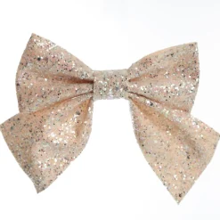 Champagne Glitter Bow - Set of 2 Christmas Bells And Bows|