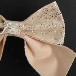 Champagne Glitter Bow - Set of 2 Christmas Bells And Bows|