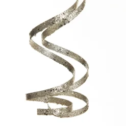 Champagne Glitter Curly Ribbon Christmas Pick Christmas Tree Picks|