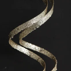 Champagne Glitter Curly Ribbon Christmas Pick Christmas Tree Picks|