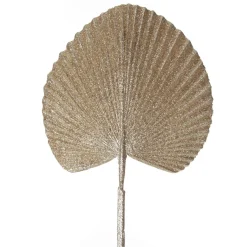 Champagne Glitter Fan Palm Leaf Pick Christmas Sprays|
