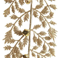 Champagne Glitter Fern Tree Decoration with Mini Bells Christmas Tree Decorations|