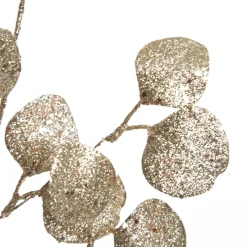 Champagne Glitter Round Leaf Spray Christmas Sprays|