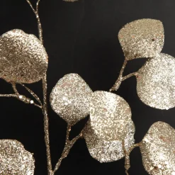 Champagne Glitter Round Leaf Spray Christmas Sprays|