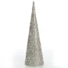 Champagne Glitter Sequin Cone Christmas Tree Table Top Christmas Trees|