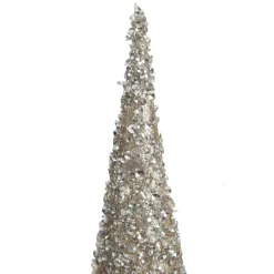 Champagne Glitter Sequin Cone Christmas Tree Table Top Christmas Trees|