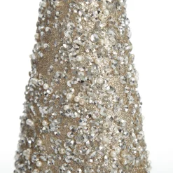 Champagne Glitter Sequin Cone Christmas Tree Table Top Christmas Trees|