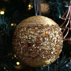 Champagne Glitter Sequin Ball Decorative Christmas Baubles|