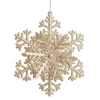Champagne Glitter Snowflake Christmas Tree Decoration Snowflakes And Stars|